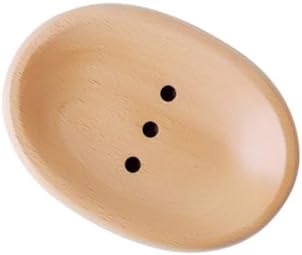 Zerodeko Wooden Soap Dish - Space-Saving Round or Oval Holder