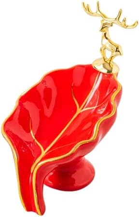 Leaf Shape Ceramic Soap Dish Holder Red
