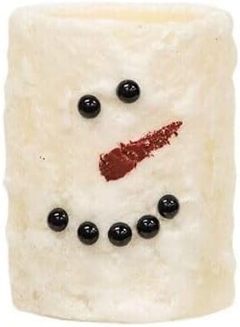 Stylish Snowman Face Candle with Timer 3x4 Inch