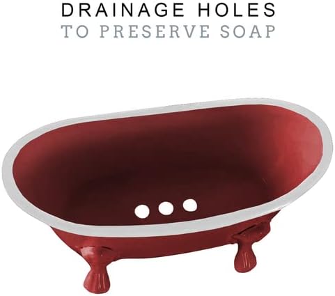 Rustic Enamel Clawfoot Soap Dish - Berry