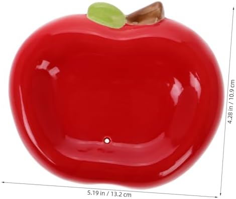 PRETYZOOM Apple Shaped Ceramic Soap Dish with Drainage and Drain Holes