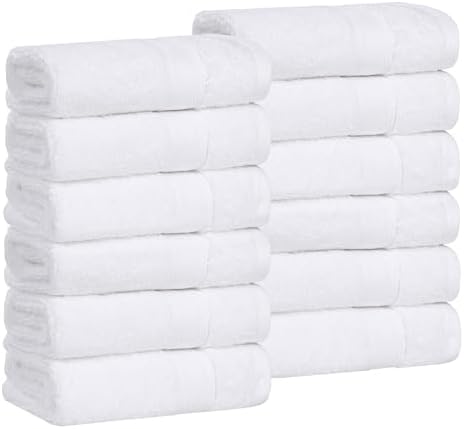 Superior Belmont Zero Twist Cotton Towel Set of 12 White