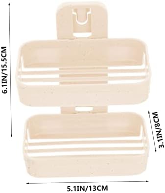 COOLHIYA 2-Tier Adhesive Wall-Mounted Soap Holder