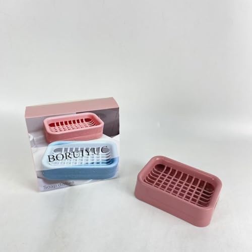 Red Square Soap Dish with Removable Lid - Portable and Leak Proof