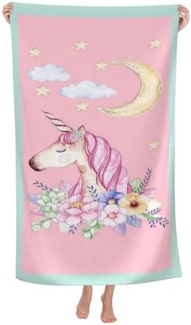 Cute Unicorn Beach Towel for Kids and Adults