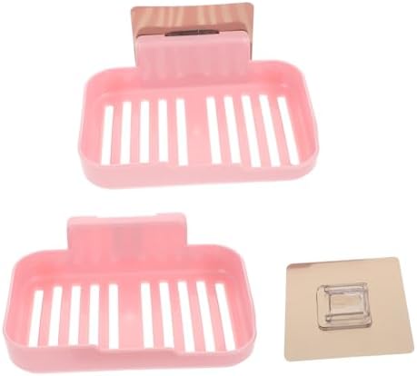 2pcs Wall-Mounted Shower Soap Dish with Strong Adhesive