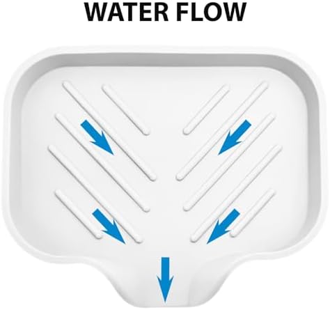 6 Pack Silicone Soap Dishes with Drain Spout - White