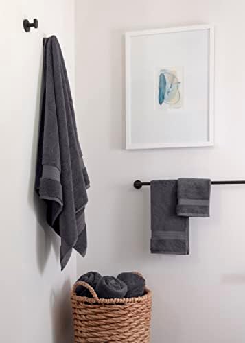 100 Organic Cotton Towel Set of 6 Charcoal Black