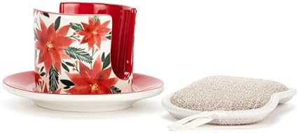 byDesign Holiday Bright Red and White Soap Dish Set