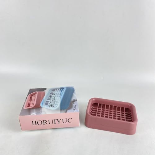 Red Square Soap Dish with Removable Lid - Portable and Leak Proof