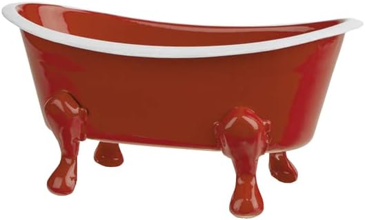 Rustic Enamel Clawfoot Soap Dish - Berry