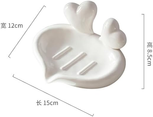 Creative Heart-Shaped Ceramic Soap Holder Red