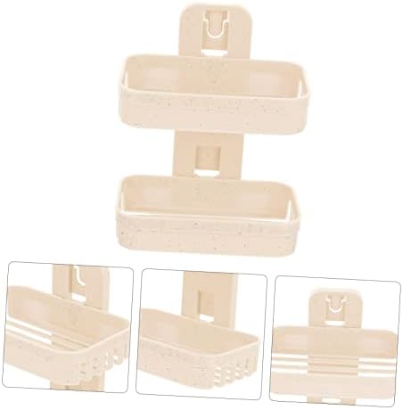 Double Layer Wall Mounted Soap Dish 2-Tier Suction Cup Holder