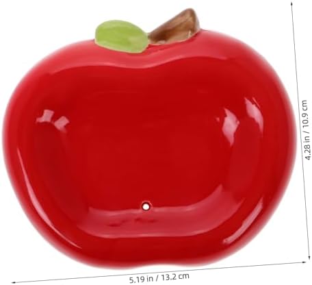 PRETYZOOM Apple Shaped Ceramic Soap Dish with Drainage Hole