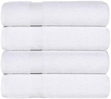 Superior 4-Piece Cotton Bath Towel Set White