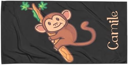 Monkey Branches Personalized Beach Towel for Adults Kids 60x30