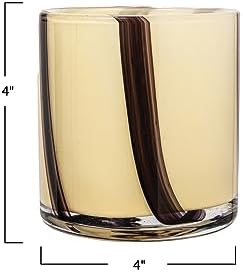 Bloomingville Purple Striped Glass Candle Holder