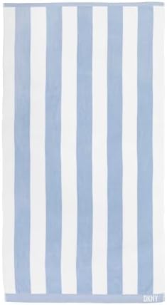 DKNY 4 Pack Beach Towels with Canvas Tote Bag