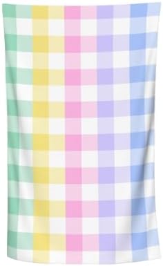 VOOHDDY Rainbow Checkered Microfiber Beach Towel