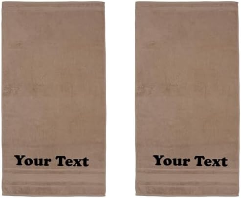 Personalized 2-Piece Brown Towel Set with Name Embroidery