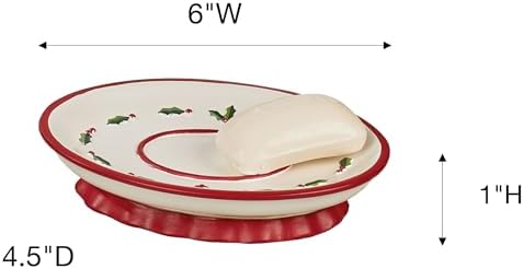 Touch of Class Holly Wreath Soap Dish Eggshell 1
