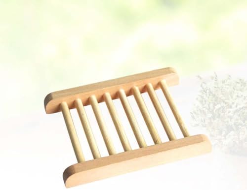 JECOMPRIS 2pcs Natural Wood Soap Tray Holder
