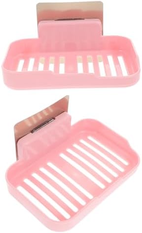 Ciieeo 2Pcs Wall-Mounted Soap Dish with Adhesive Modern Design