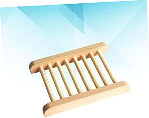 GLEAVI 2Pcs Natural Wood Soap Tray Holder for Home Bathroom Kitchen