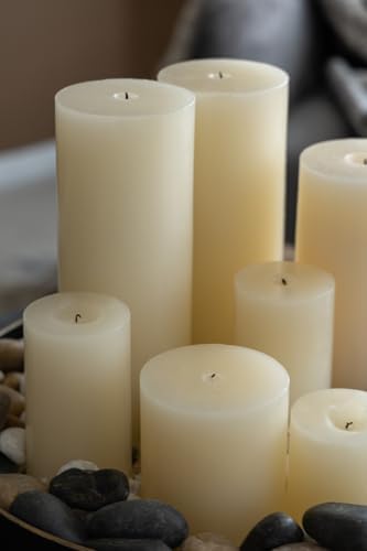 Set of 2 Unscented Soy Wax Pillar Candles - 4x6 Inches Ivory