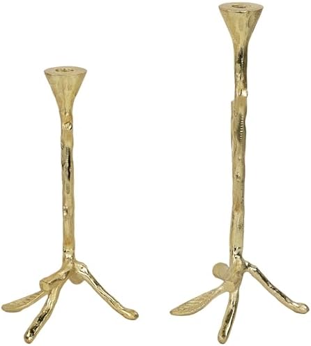 Northlight Leafy Branch Taper Candle Holders - Set of 2