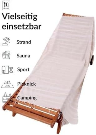 YENGAS Turkish Beach Towel XXL 37x70 Inch