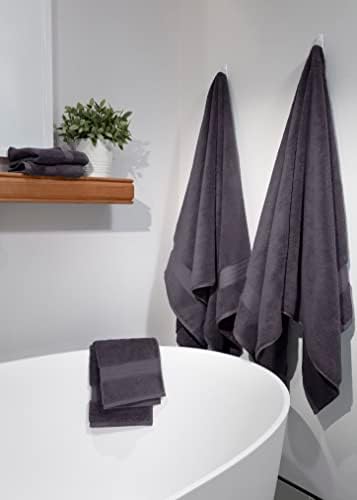 100 Organic Cotton Towel Set of 6 Charcoal Black