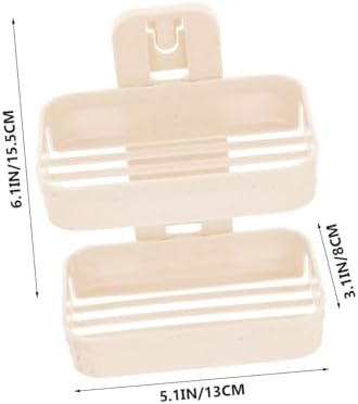 WOONEKY Wall Adhesive Double Layer Soap Holder
