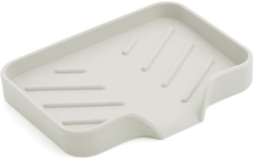 Metopets Sponge Holder with Drain Spout Silicone Tray for Kitchen and Bathroom
