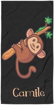 Monkey Branches Personalized Beach Towel for Adults Kids 60x30