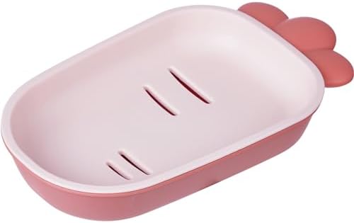Radish Soap Dish with Double-Layer Drain Red