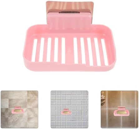 ULTECHNOVO Shower Soap Dish Plastic Holder with Adhesive Mount