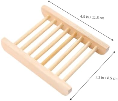 RORPOIR 6Pcs Wooden Soap Dish Tray Set for Bathroom Kitchen
