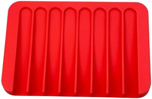 Automatic Draining Soap Tray 2pcs Red Silicone Dish