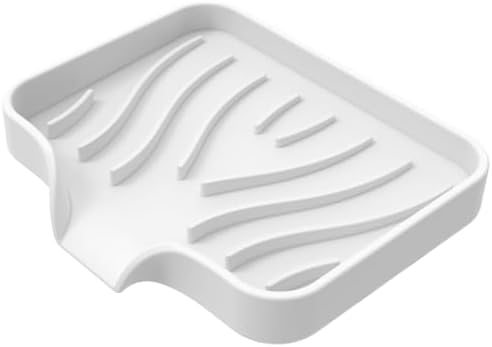 CHIUEAST Bathroom Soap Dish White with Drain