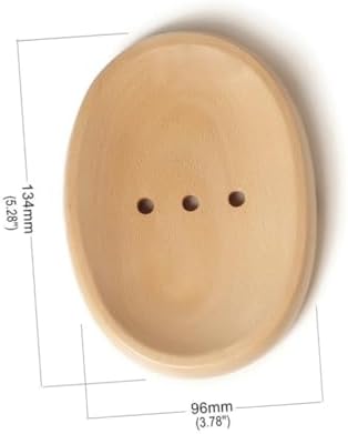 Zerodeko Wooden Soap Dish - Space-Saving Round or Oval Holder
