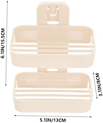 ABOOFAN 2-Layer Wall Soap Holder No Drilling Required