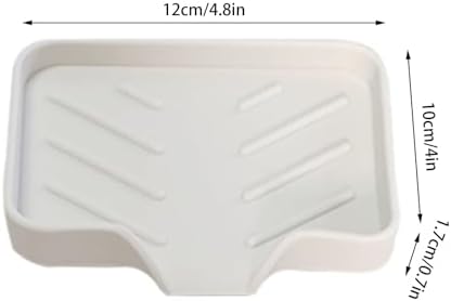 6 Pack Silicone Soap Dishes with Drain Spout - White