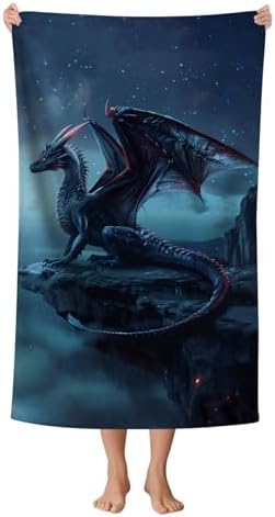 WZOMT Microfiber Dragon Beach Towel - 32x52 Inch