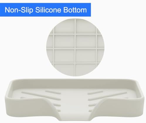 Metopets Sponge Holder with Drain Spout Silicone Tray for Kitchen and Bathroom