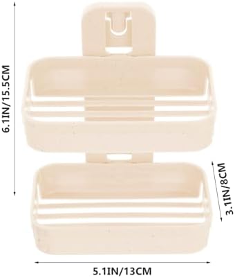 Healifty Wall Mounted Double Layer Soap Dish with Design