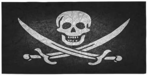 Jolly Roger Pirate Skull Microfiber Beach Towel for Kids and Toddlers