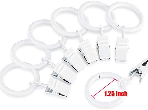 KAIY Set of 14 White Iron Clip Rings for Curtains 1