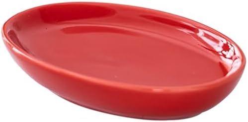 Ceramic Soap Dish Holder for Shower Bathroom Kitchen Red