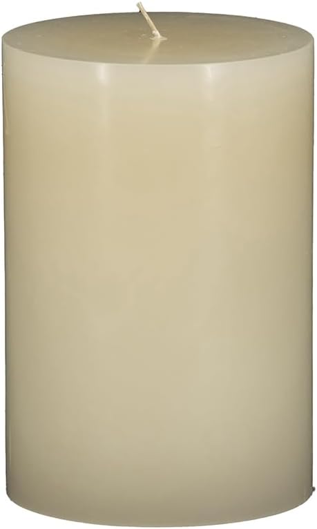 Set of 2 Unscented Soy Wax Pillar Candles - 4x6 Inches Ivory